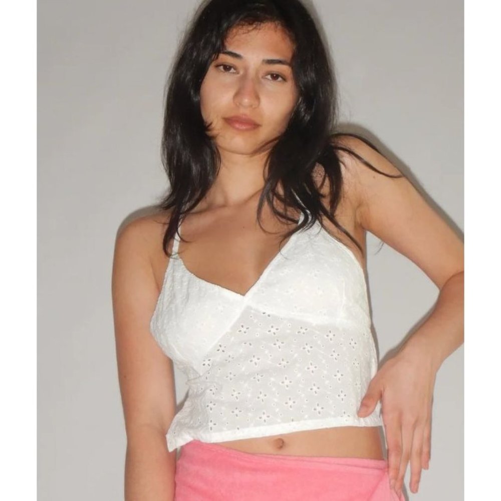 NWT Highrack Studios Peggy Backless Top in White Broderie - Picture 2 of 4